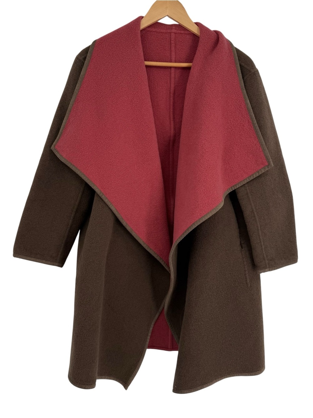 Lafayette 148 Wool Cashmere Double Face Reversible Coat Size XL Petite Pockets